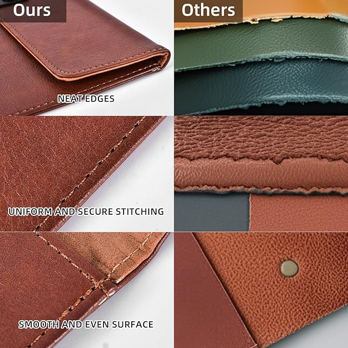 Brown Leather File Folder Letter Size, File Organizer, Important Document Folder, Document Organizer, Laptop Sleeve Notebook Case, Leather Folder Paper Storage, A4 Envelopes Filing Folder 3PCS