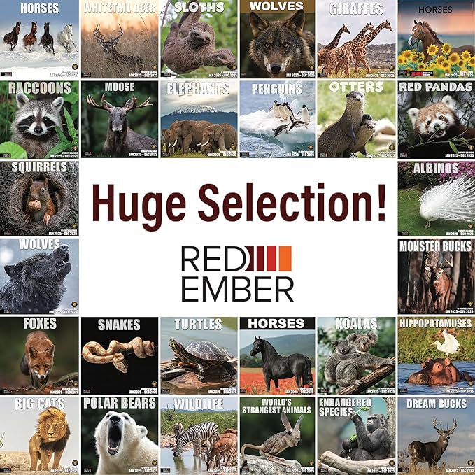RED EMBER Select - Monster Bucks 2025 Wall Calendar 12 Month | 12" x 24" Open | Thick & Sturdy Paper | Giftable | Calendar 2025