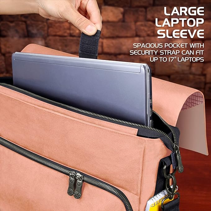 ENHANCE Collector's Edition RPG Player's Essentials DND Bag - Dragon Hide Exterior Messenger Bag Fits 2-4 Books, Binders, Dice & Accessories, with 17 inch Laptop Slot, Battlemap Straps (Dragon Pink)