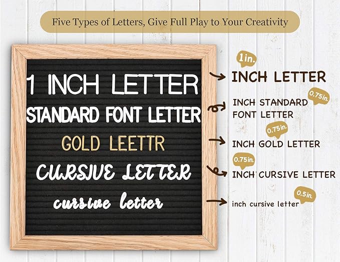 Changeable Felt Letter Board with Letters, Pre Cut & Sorted 725 Letters, First Day of School Board, 10x10 Inch Message Board, Classroom Decor Farmhouse Wall Decor Sign Board