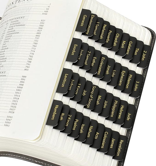 Mr. Pen- Bible Tabs, 75 Tabs, Black with Gold Foil Lettering, Laminated Bible Tabs for Women and Men, Bible Tabs for Study Bible Index Tabs, Bible Book Tabs, Bible Labels Tabs, Mr Pen Bible Tabs