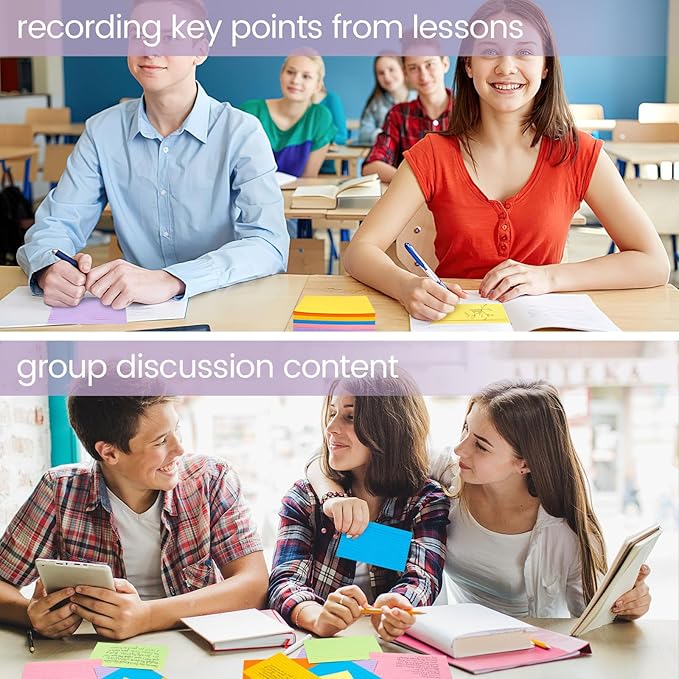 Koogel Index Cards 3 x 5 Inch, 272 Count, Ruled on both Sides, 8 Assorted Colors, Note Cards for Studying School Supplies College Office