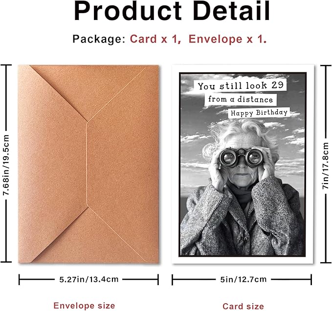 Funny Birthday Card for Old Women, Suitable for 50th, 60th, 70th, 80th, 90th Birthday, Teasing The Years In A Humorous Way.