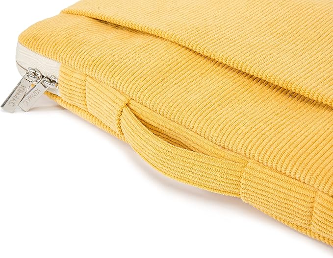 Kinmac Corduroy 360° Protective Water Resistant Laptop Case Bag Sleeve for HP Lenovo Dell ASUS Acer 14 inch Laptop,MacBook Pro 14 inch and Most 14 inch Laptop (Yellow)