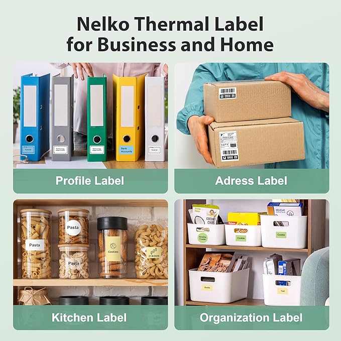 Thermal Labels for Nelko PM220 Label Maker, 2'' x 1.18'' (50x30mm) Thermal Sticker Label, Waterproof, Multi-Purpose Label Tape, 6 Roll of 230 Self-Adhesive Thermal Paper (White)