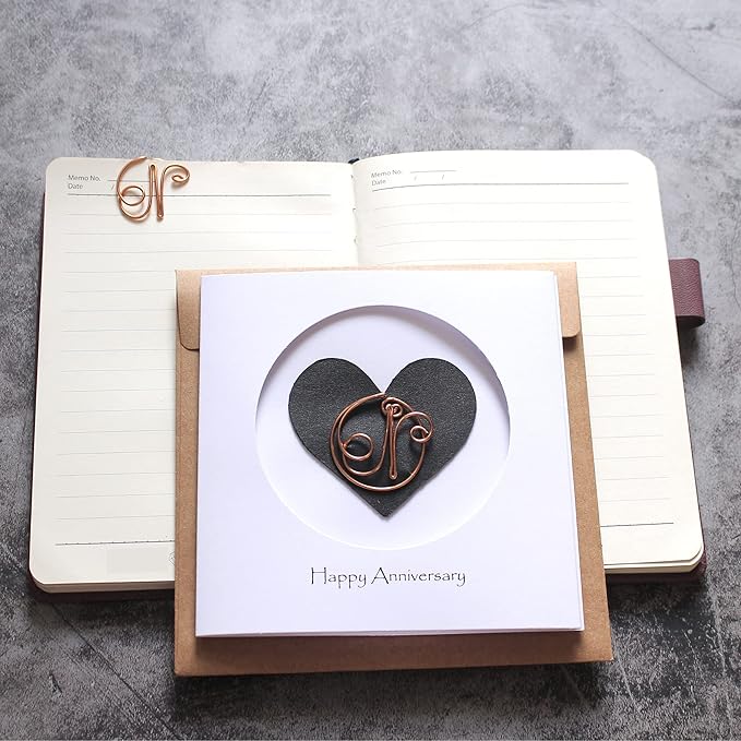 Personalised Initial Birthday Card, Copper Initial, Happy Birthday, Birthday Card, Card for Her, Gift for Her (N)