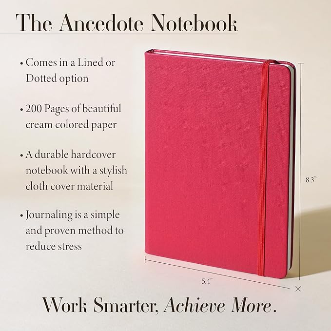 Hardcover Ruled Journal with Thick 100 gsm College Ruled Paper A5 size (8.3 inches x 5.4 inches) - Daily Writing Notebook Journal for Travel, School and Office Use - Diary Journal for Women and Men - Red