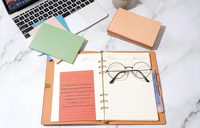 9 Pads Lined Sticky Notes 4x6 in Post, Vintage Colors Self Pad Its, Super Sticking Power Memo Pads Its, 40 Sheets/pad