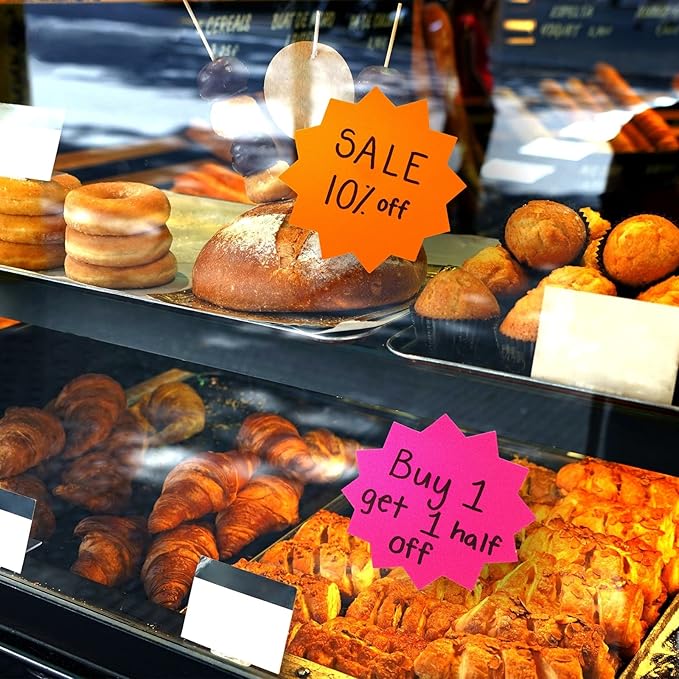 Juvale 120-Pack Bulletin Board Decorations, Blank Cutouts, Starburst Signs for Retail, Office Supplies, Sales, Poster Boards, Bulletin Cutouts, and Classroom Tags (6 Colors, 4x4 in)