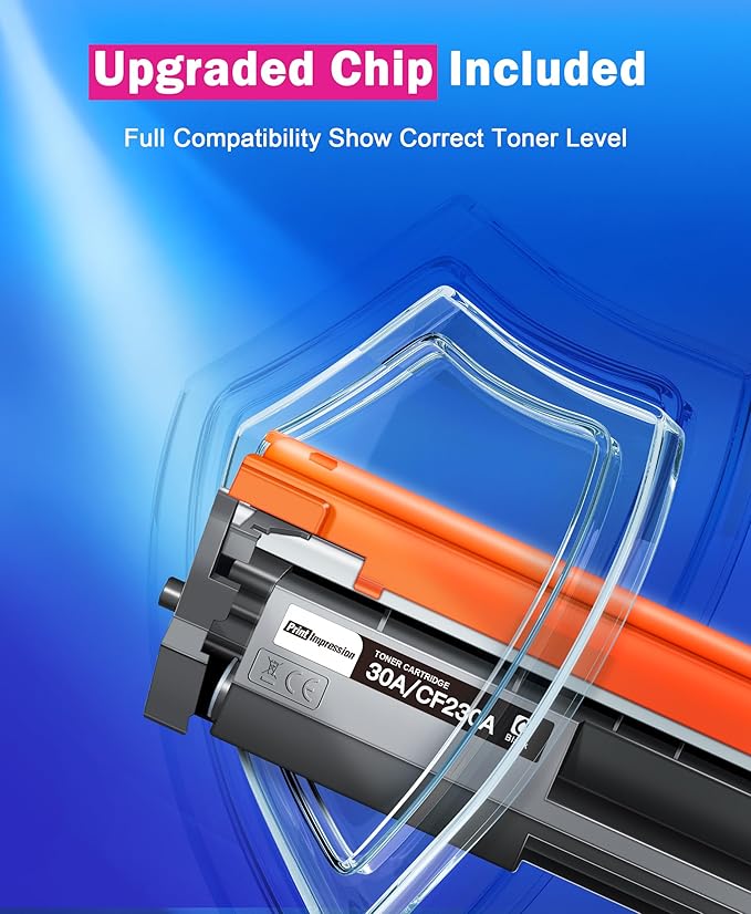 30A Black Ink Cartridge Compatible for HP30A Ink CF230A 30X Black High Yield Toner Cartridge Work with HP Laserjet Pro MFP M203dw M227fdw M227fdn M203dn M227sdn M203d Printer (2 Black, CF230X)