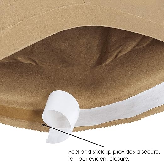 Aviditi Kraft Self-Seal Padded Mailers, #4, 9 1/2" x 14 1/2", Kraft Brown, Peel and Seal Closure, Fiber Cushioned Envelopes for Protecting Items During Shipping and Mailing, Case of 100