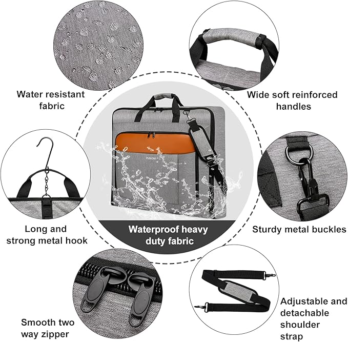 Garment Bag Travel Suit Bag for Men Large 40-Inch Carry on Garment Bag Up to 3 Suits for Business Trips,2 in 1 Hanging Suitcase Luggage Bags for Travel,Foldable Carry On Bag Fits 15.6Inch Laptop,Black