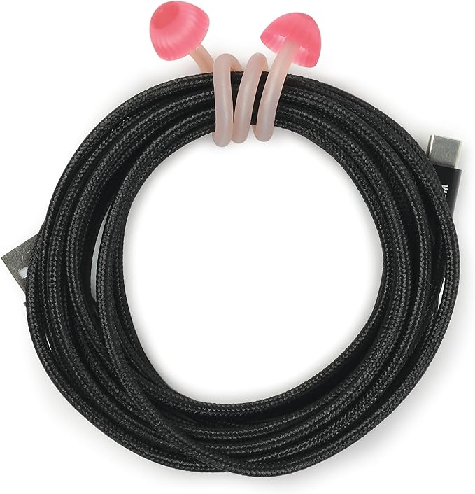 Genuine Fred TRIP WIRES, Mushroom Cable Ties, Set of 2, 4" long, Easily bends for holding and bundling, Multipurpose cord organizer for school, home, office, Cottagecore decor