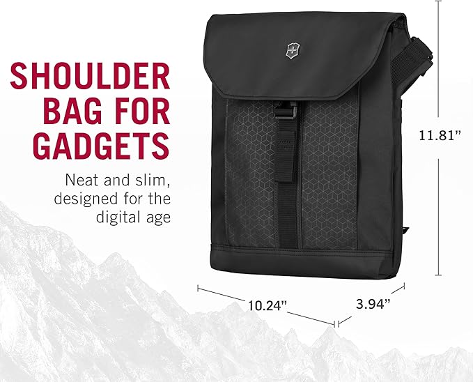 Victorinox Altmont Original Flapover Digital Bag - Tablet Travel Bag for Business & Daily Use - Sleek Shoulder Bag for Women & Men - 7 Liters, Black.