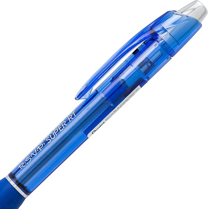 Pentel RSVP Super RT Ballpoint Pen, (0.7mm) Fine Line, Blue Ink, 2-Pk - BX477BP2C