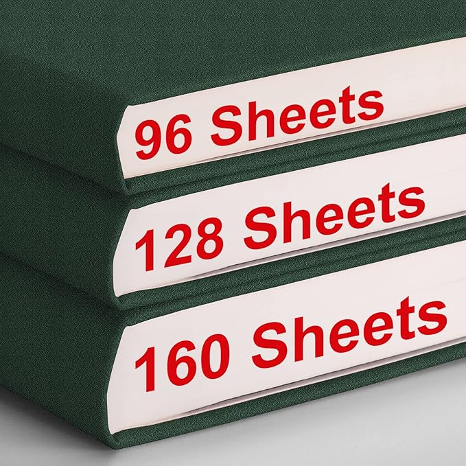 AHGXG Notebook College Ruled - 320 Numbered Pages Large B5 Thick Journal Lined Notebook for Work, 100gsm Thick Paper, Leather Softcover, for Women Men Work School, 7.6'' X 10''-Green