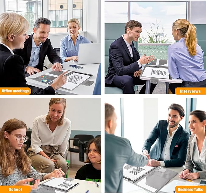 A4 Padfolio Portfolio Leather Binder,Business Interview Legal Document Organizer with Magnetic Closure Cover with Letter Sized Papers,Sticky Tabs,Pen for Legal Pad Holder Paperwork Men Women(Grey)