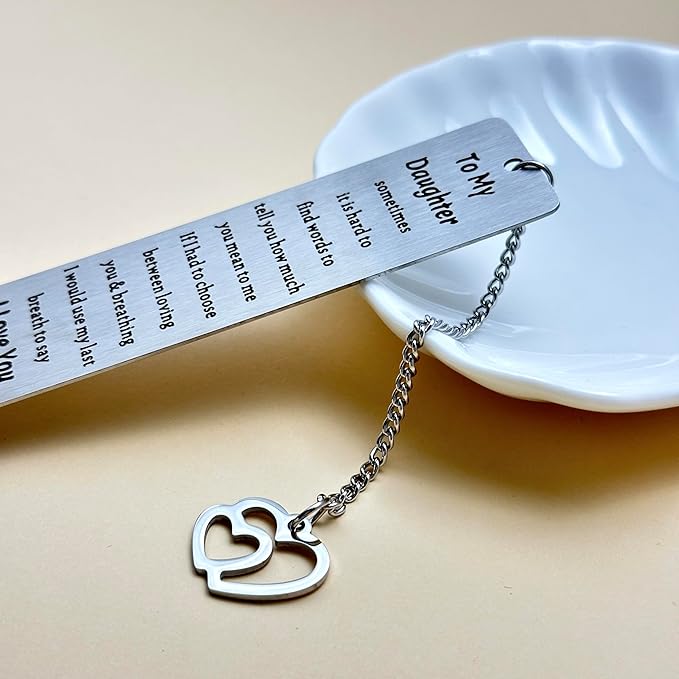 Daughter Christmas Birthday Gift, to My Daughter Gift from Mom Dad, Inspirational Bookmark for Kids Stepdaughter, 16th 18th 21st Birthday Gift for Teen Girls Graduation Gifts for Her