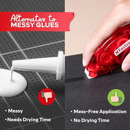 XFasten Adhesive Roller for Scrapbooking, 8mm x 30ft 24-Pack Double Sided Glue Tape Roller Scrapbook Supplies for Adults, Photo Tape for Scrapbooking