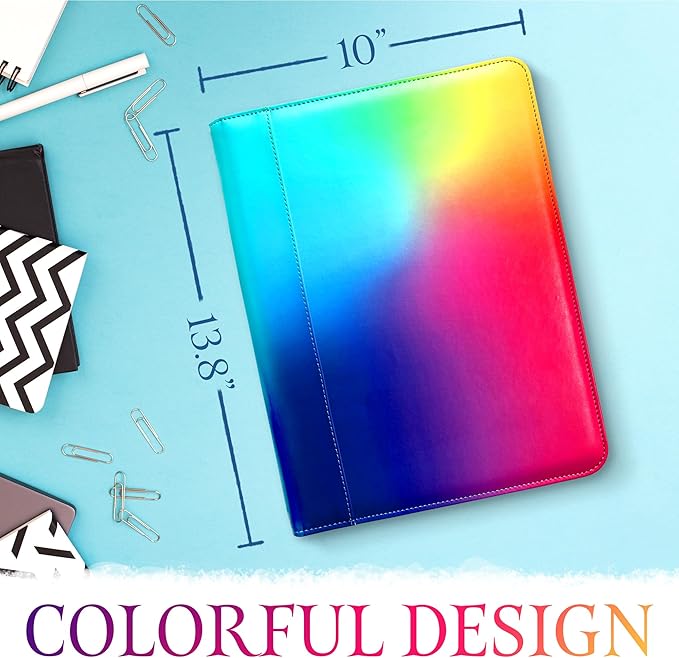 Portfolio Organizer Comes with a Small Notebook, Faux Leather Portfolio, Multicolored Padfolio, Padfolio for Women, Portfolio Notebook, Leather Folder, Business Folder, Portfolio Binder