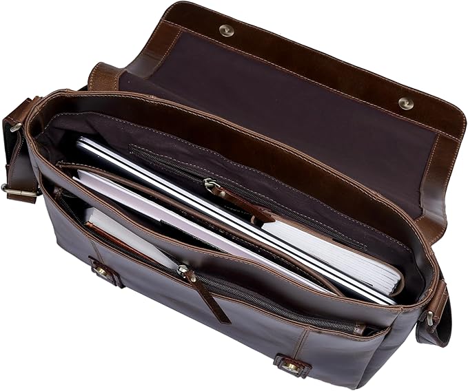 VC VINTAGE COUTURE Leather Messenger Bag for Men and Women - Laptop Briefcase Bag For College - Best Office Satchel Bag