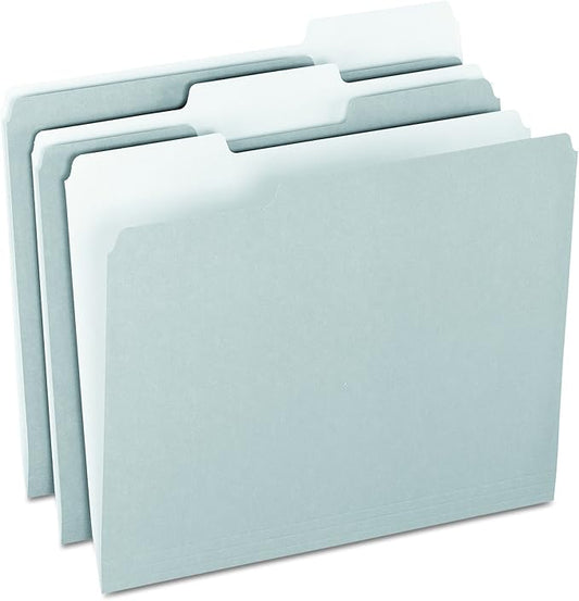 Pendaflex Two-Tone Color File Folders, Letter Size, 1/3 Cut, Gray, 100 Per box (152 1/3 GRA)