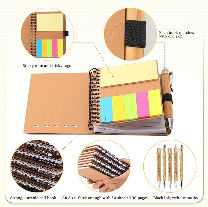 Jetec 12 Sets Bulk Employee Appreciation Gifts Bulk Inspirational Spiral Notebook with Note Ballpoint Pen Thank You Gifts for Volunteer Social Worker Nurse Staff Coworker Students (Difference Maker)