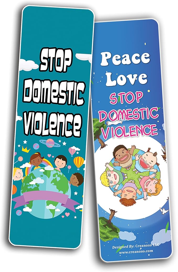Domestic Violence Bookmarks Cards Bookmarks (30-Pack) – Daily Inspirational Card Set – Interesting Book Page Clippers – Great Gifts for Adults and Book Readers