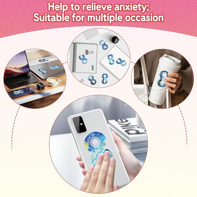 36Pcs Calm Strips for Anxiety Sensory Calm Strips Anti Stress Anxiety Relief Items Tactile Textured for Breathing Exercise Fidget Strips for Kids Teens Adults Home Classroom Supplies (Galaxy)