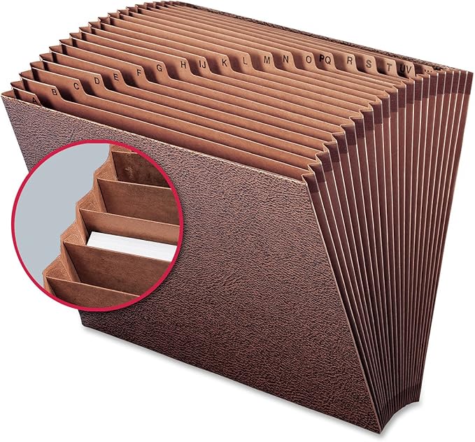 Smead TUFF Expanding File, Alphabetic (A-Z), 21 Pockets, Letter Size, Redrope-Printed Stock (70425)