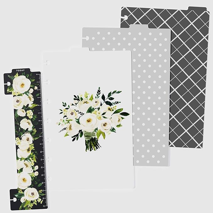 Discagenda Rosa Blanca Today Marker Ruler and Dividers Set for Planner Personal Organizer, Compatible with HP Mini