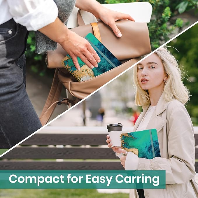 Lined Spiral Journal Notebook for Women, A5 College Ruled Journals for Writing, Hardcover Notebooks for Work, Note taking and Office School Supplies,140 Pages - Emerald Shores