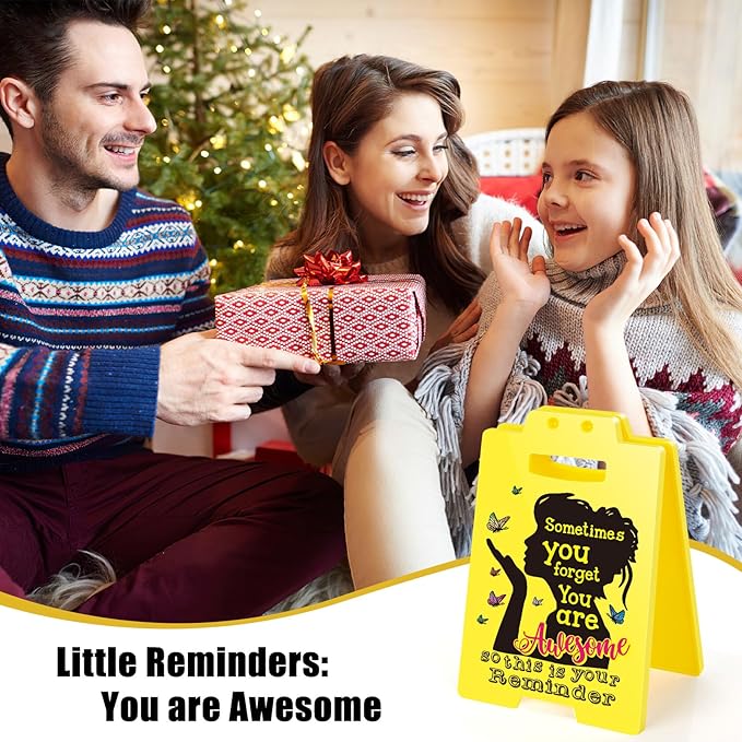 MBL Inspirational Positive Gifts Women - You are Awesome, Motivational Mental Health Self Love Gift for Female Coworker College Student Birthday Christmas, Little Reminders Office Dorm Decor Sign