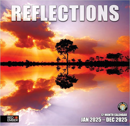 RED EMBER Reflections 2025 Wall Calendar 12 Month | 12" x 24" Open | Thick & Sturdy Paper | Giftable | Calendar 2025