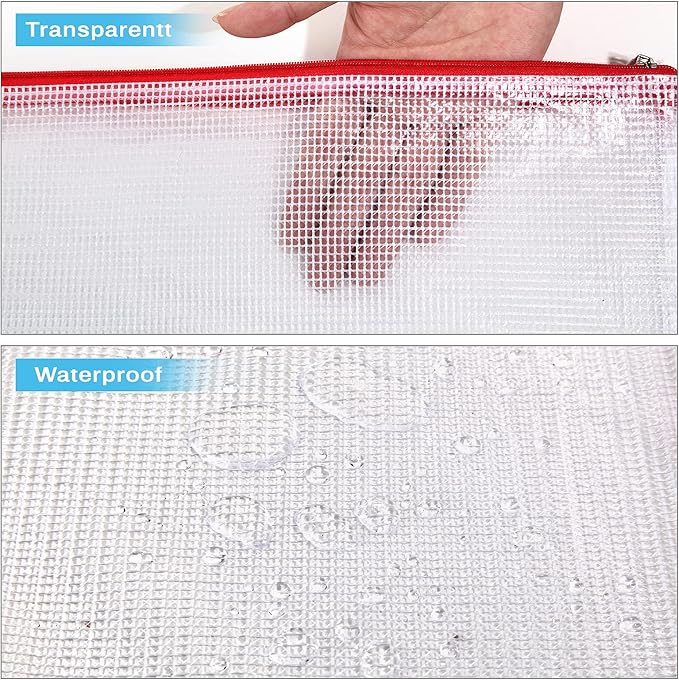 32pcs Mesh Zipper Pouch, 8 Sizes Waterproof Zipper File Bags, 16 Colors,Multipurpose for Travel Storage, School Supplies, Office Appliances and Home Organizing,Multicolored