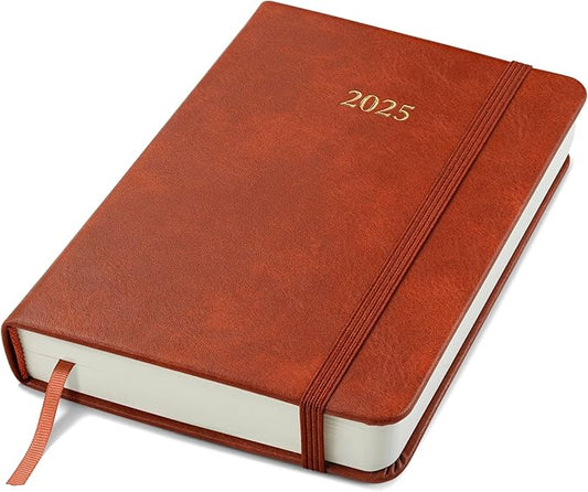 Wykeham's Executive 2025 Daily Journal Planner (Brown, 4.5"×3.5")