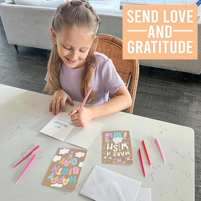 Hadley Designs 54 Happy Birthday Cards Bulk with Envelopes – Assorted Birthday Cards for Kids and Adults, Ideal for Personalization and Bulk Buyers (Doodle Kraft)