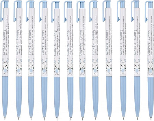 ZEESOON Xeno Lunatic Lunny 0.38mm Slim Ball Point Pen Dozen Box 12 Pcs, Made in Korea (Blue 12pcs)