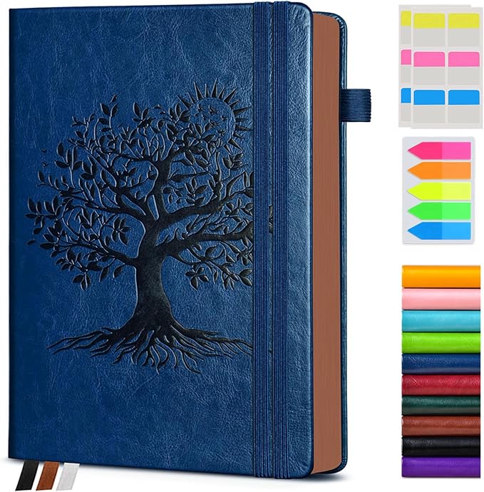 Vintage Leather Journal - 300 Page Lined Journal Notebook with Numbered Pages,A5 Notebook for Women Men,Travel Diary,Daily Journal for Writing, Note Taking, School & Work (5.8" x 8.3")