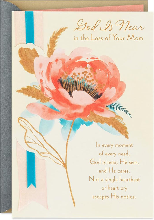 Hallmark DaySpring Religious Sympathy Card for Loss of Mom (God is Near)