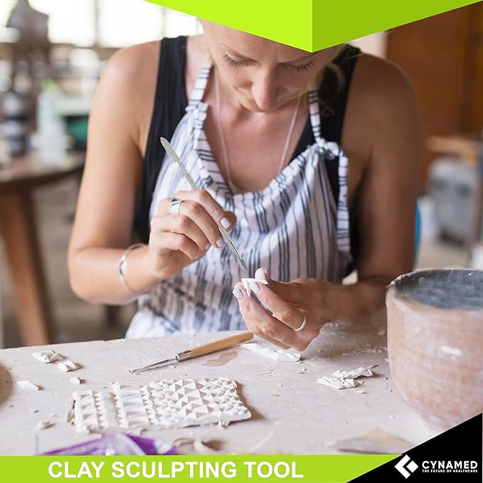 CYNAMED Stainless Steel Spatula Wax & Clay Sculpting Tool Carver Set (7PK)