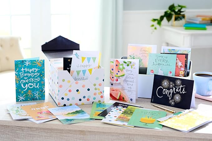 American Greetings 60-Count All Occasion Greeting Card Assortment with Storage Box, Dividers, Envelopes and Seals (Kathy Davis Designs)