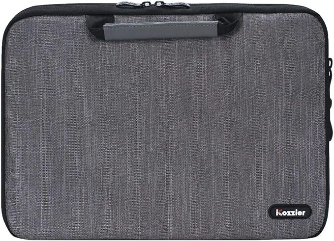 iCozzier 14 Inch Handle Laptop Briefcase Electronic Accessories Organizer Messenger Carrying Case Sleeve Protective Bag for 13.5-14.1 inch Laptop/Notebook/Ultrabook - Grey