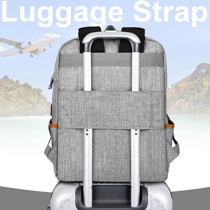 Nicole Miller Travel Laptop Backpack-Business Anti Theft Vintage Backpack with USB Charging Port-Water Resistant Computer Bag