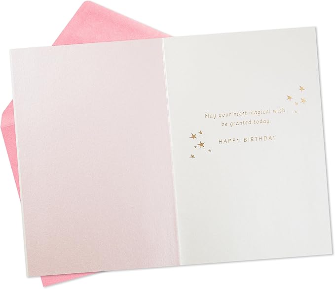 Hallmark Signature Disney Princess Birthday Card with Stickers (Belle, Ariel, Jasmine, Cinderella)