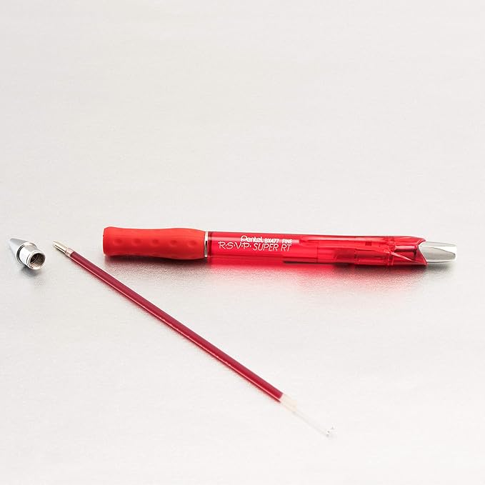 Pentel RSVP Super RT Ballpoint Pen, (0.7mm) Fine Line, Assorted Ink (ABCD), 4-pk - BX477BP4M