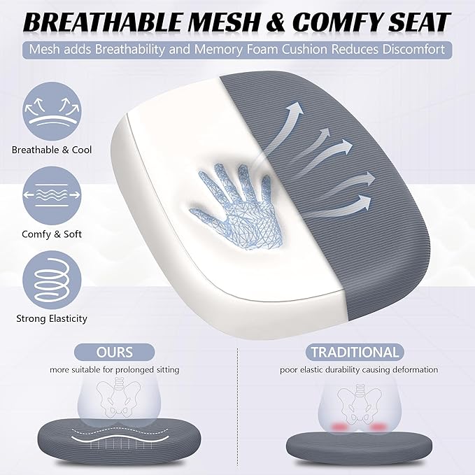 Drafting Chair, Tall Office Chair Ergonomic Standing Desk Chair,with Adjustable Footrest Ring, 3D Lumbar Support, Flip-up Armrests, Swivel Desk Stool for Drawing Working (Dark Gray)