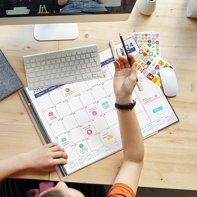 Ospelelf Desk Calendar 2024-2025 Large 22'' x 17'' Calendar 2024 Monthly Desktop Calendar, 18 Month Calendar, Use July 2024 - Dec 2025