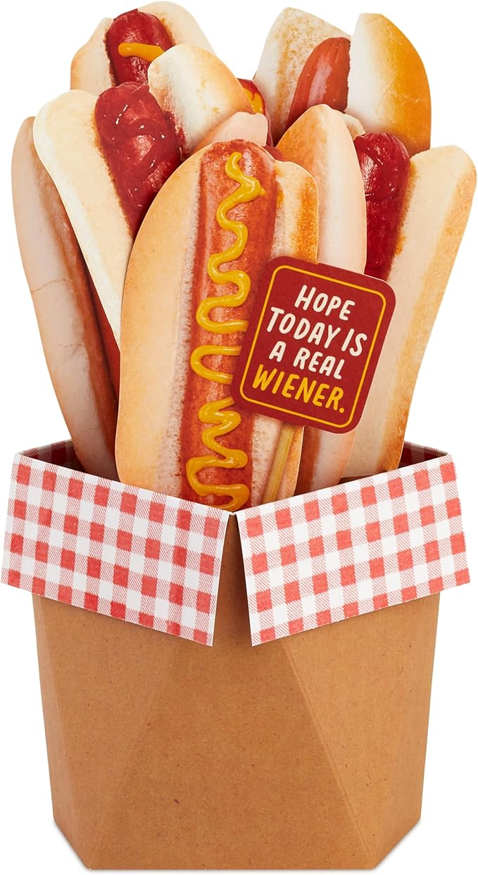 Hallmark Funny Pop Up Birthday Card (Hot Dog Bouquet) Paper Wonder Shoebox 3D Card
