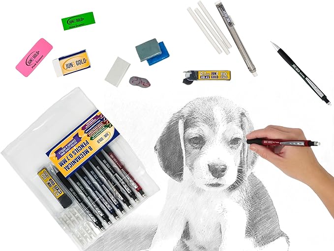 June Gold Kneaded Rubber Erasers, Gray, 6 Pack - Blend, Shade, Smooth, Correct, and Brighten Your Sketches and Drawings